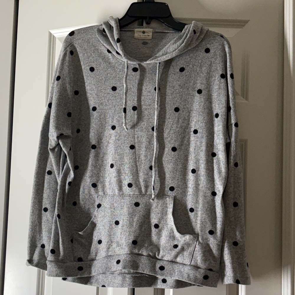 Stylish Gray Polka Dot Hoodie